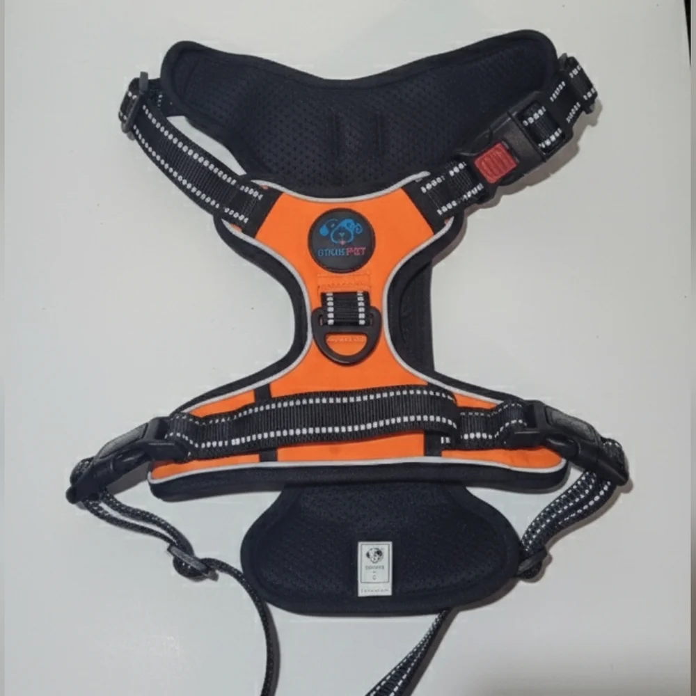 PhoePet Orange Reflective No Pull Dog Harness w/ Handle Size Large EUC